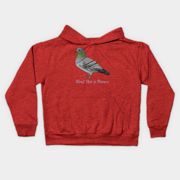 Strut Like a Pigeon Kids Hoodie by ABY_Creative